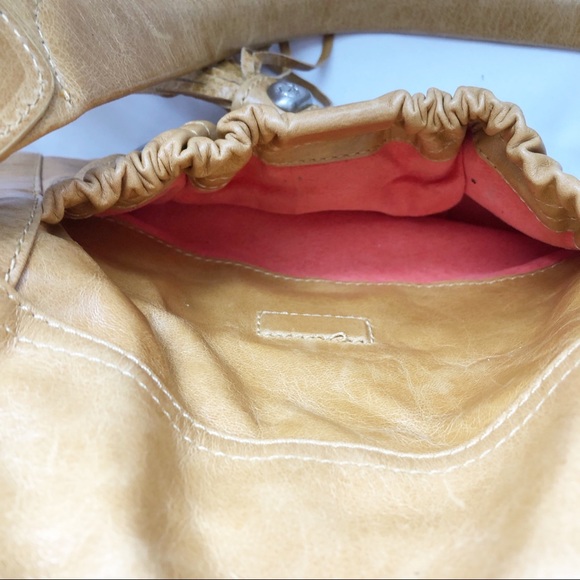 Cettu Goldenrod Honey Leather Studded Fringe Hobo